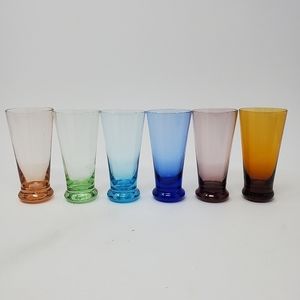 VTG Rainbow Vintage Glass Shot Glasses, set of 6